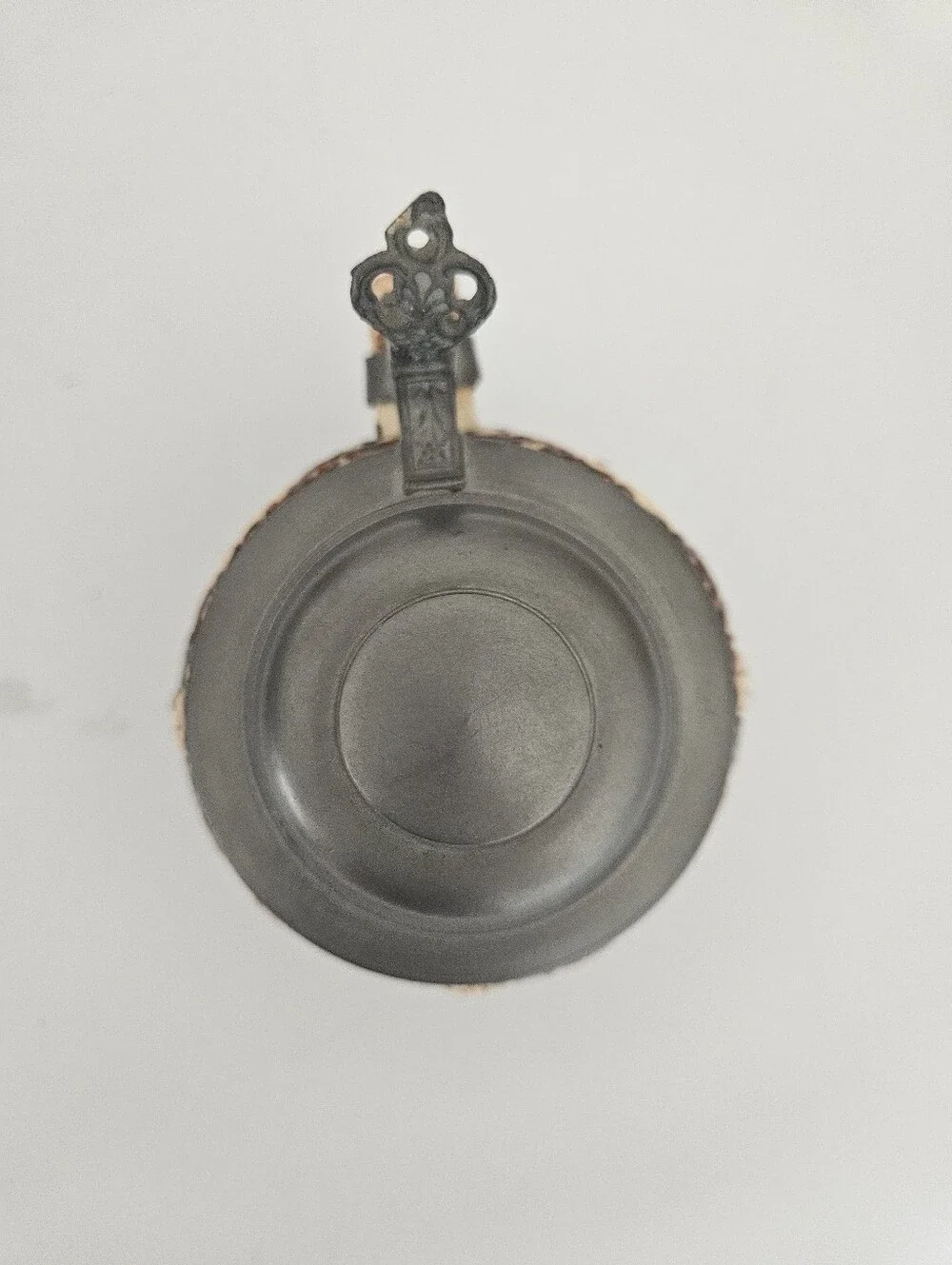 VTG Set of Two German Rhein River Stoneware Pewter Lid Steins | SZ 4